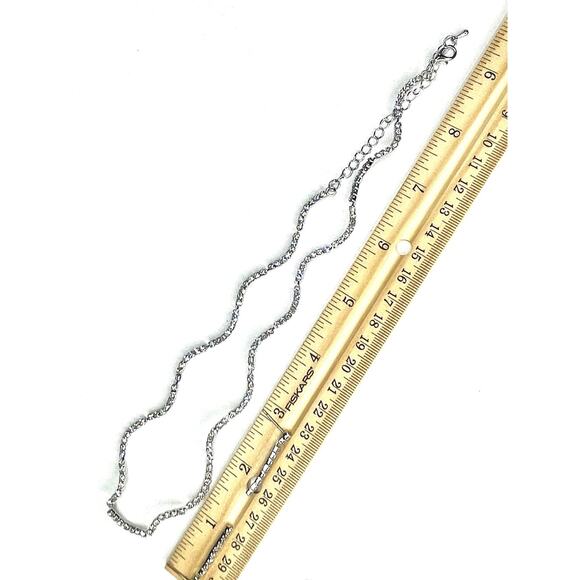 Necklace & Earrings Set Wavy Clear Silver N16 - Picture 4 of 4